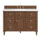 James Martin Vanities 48'' Single Vanity, Mid-Century Walnut w/ 3 CM White Zeus Quartz Top 424-V48-WLT-3WZ - alternate 1